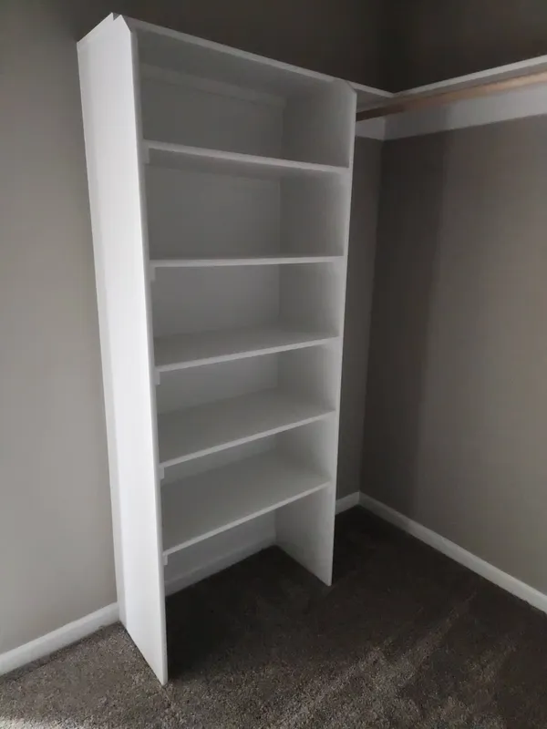 Closet shelving and hanging rod