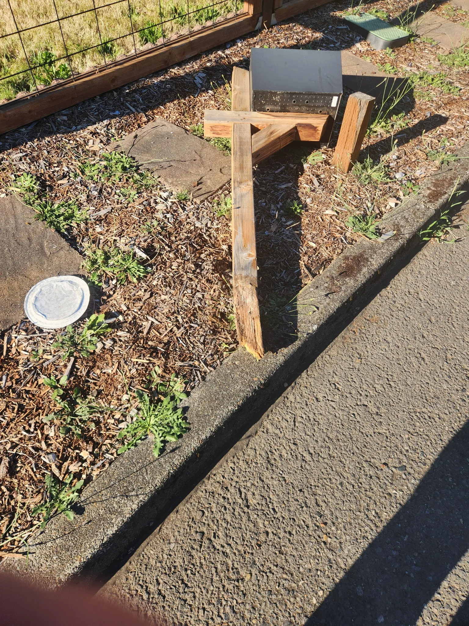Rotted mailbox post removed from the ground