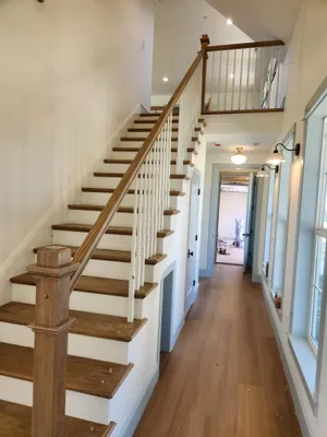 Rebuilt staircase with oak treads